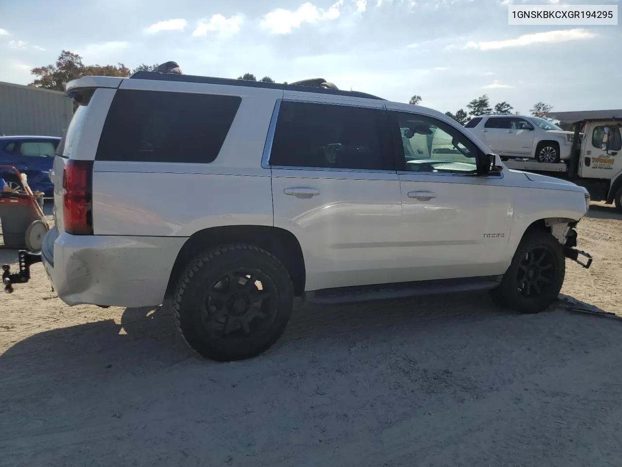 2016 Chevrolet Tahoe K1500 Lt VIN: 1GNSKBKCXGR194295 Lot: 77565684