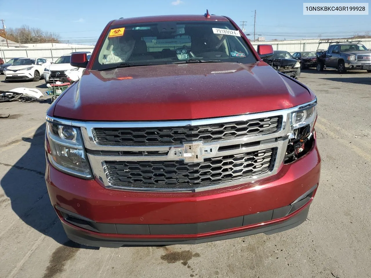 2016 Chevrolet Tahoe K1500 Lt VIN: 1GNSKBKC4GR199928 Lot: 79189924