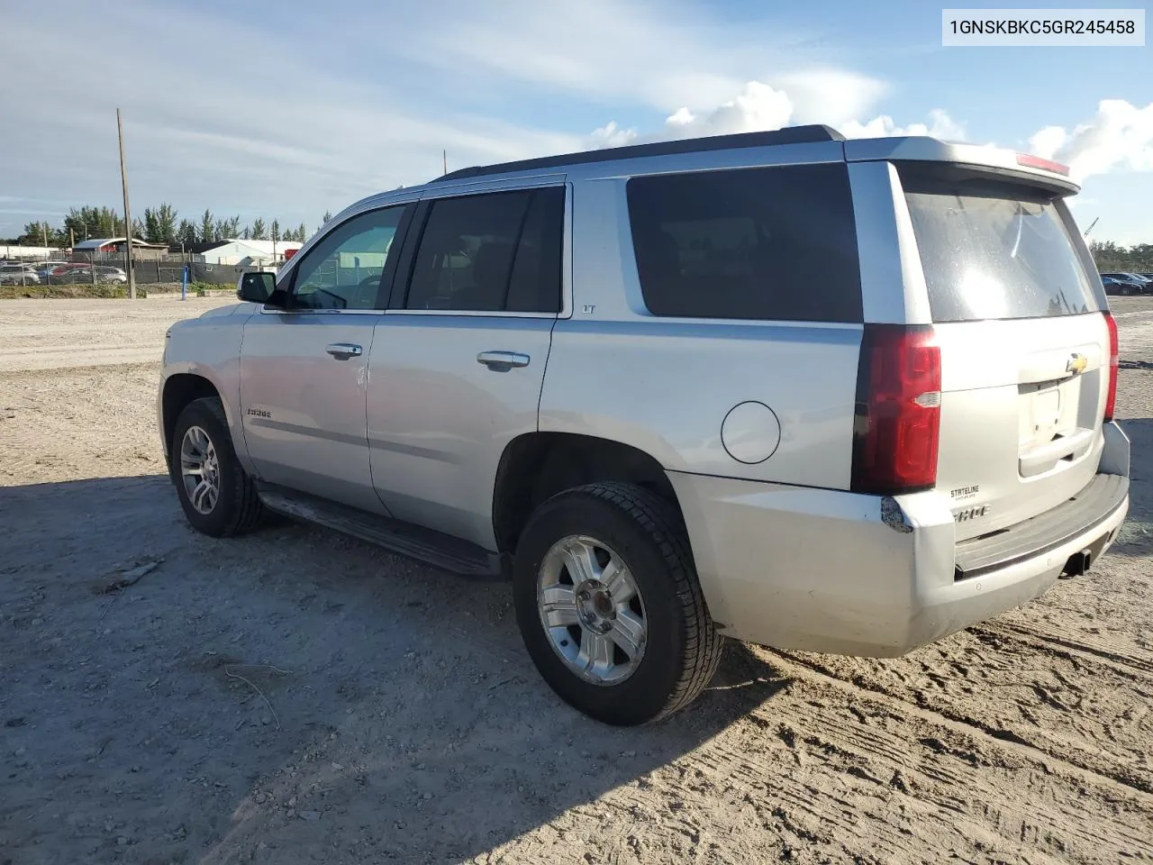 2016 Chevrolet Tahoe K1500 Lt VIN: 1GNSKBKC5GR245458 Lot: 80491844