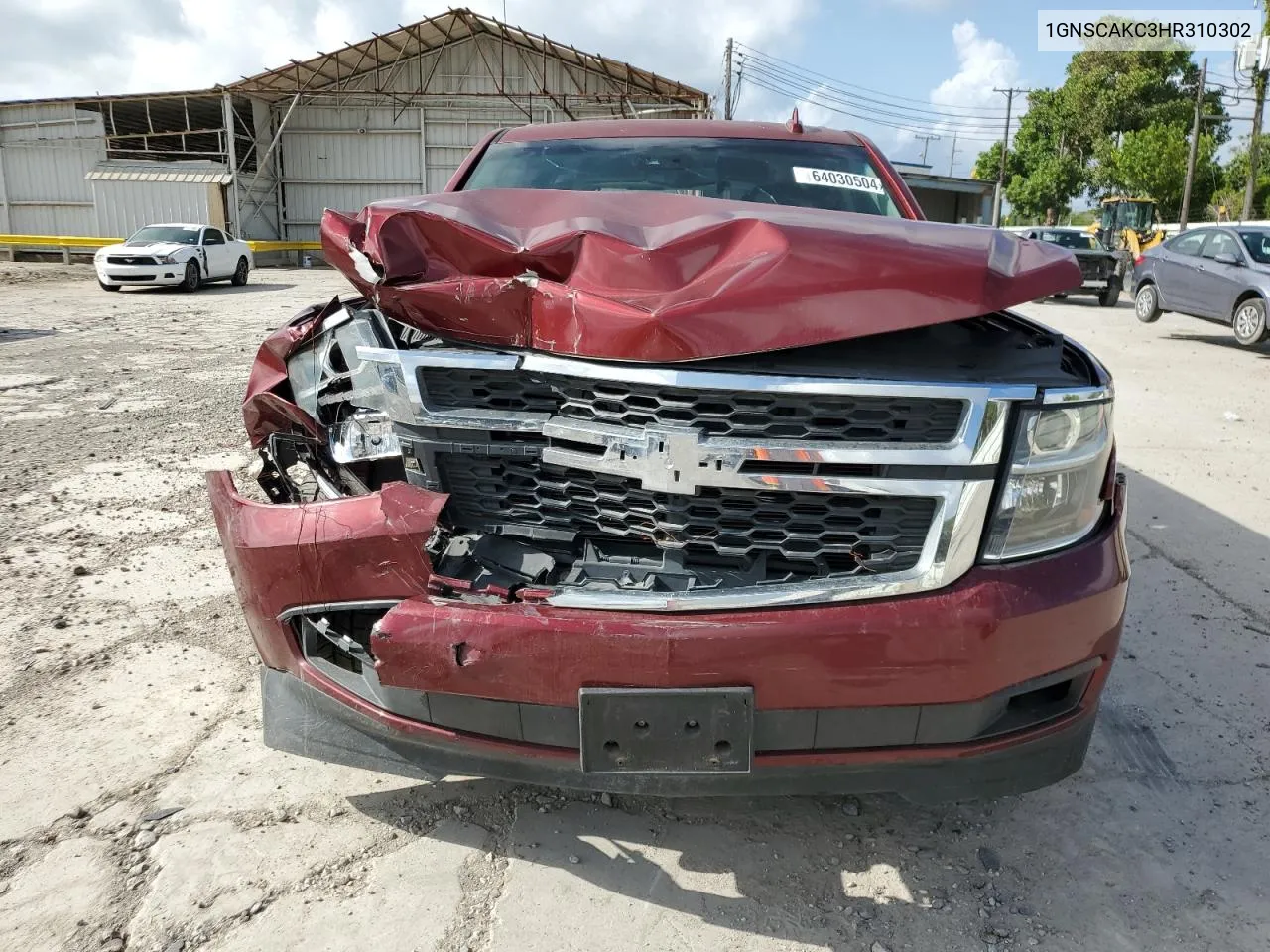 2017 Chevrolet Tahoe C1500 Ls VIN: 1GNSCAKC3HR310302 Lot: 64030504