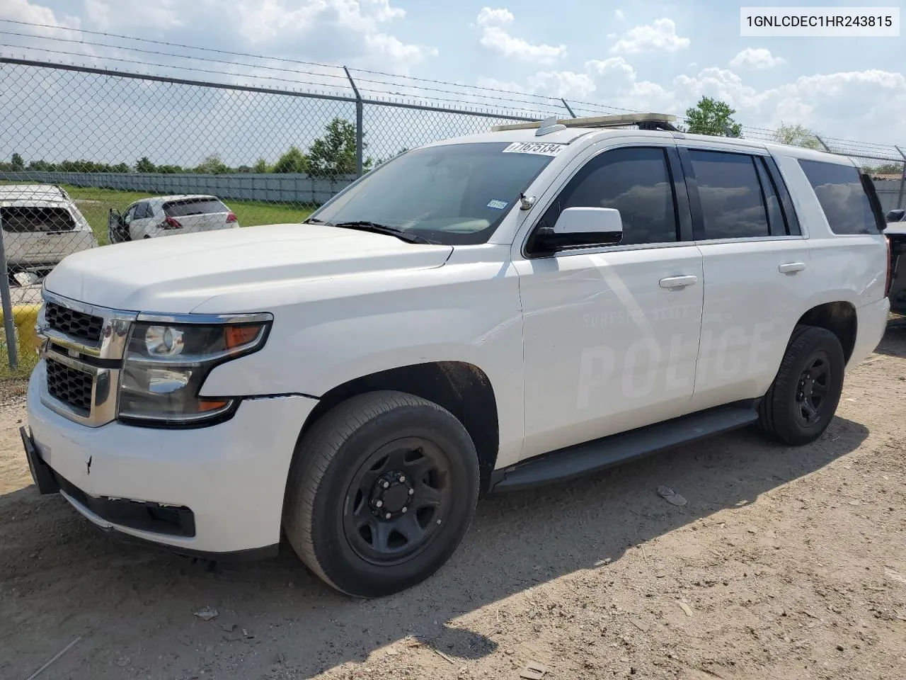 2017 Chevrolet Tahoe Police VIN: 1GNLCDEC1HR243815 Lot: 71675134