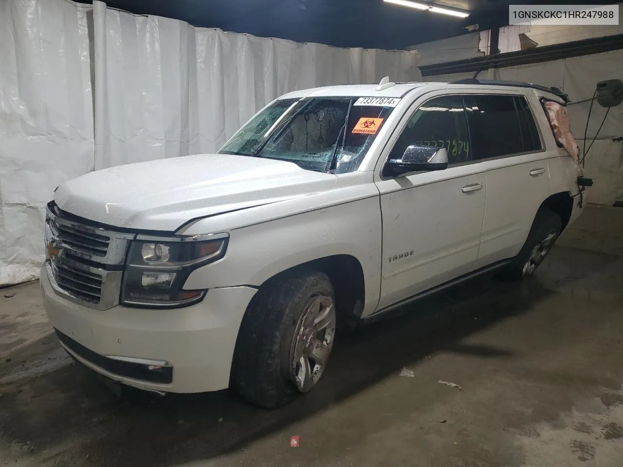 2017 Chevrolet Tahoe K1500 Premier VIN: 1GNSKCKC1HR247988 Lot: 73377874