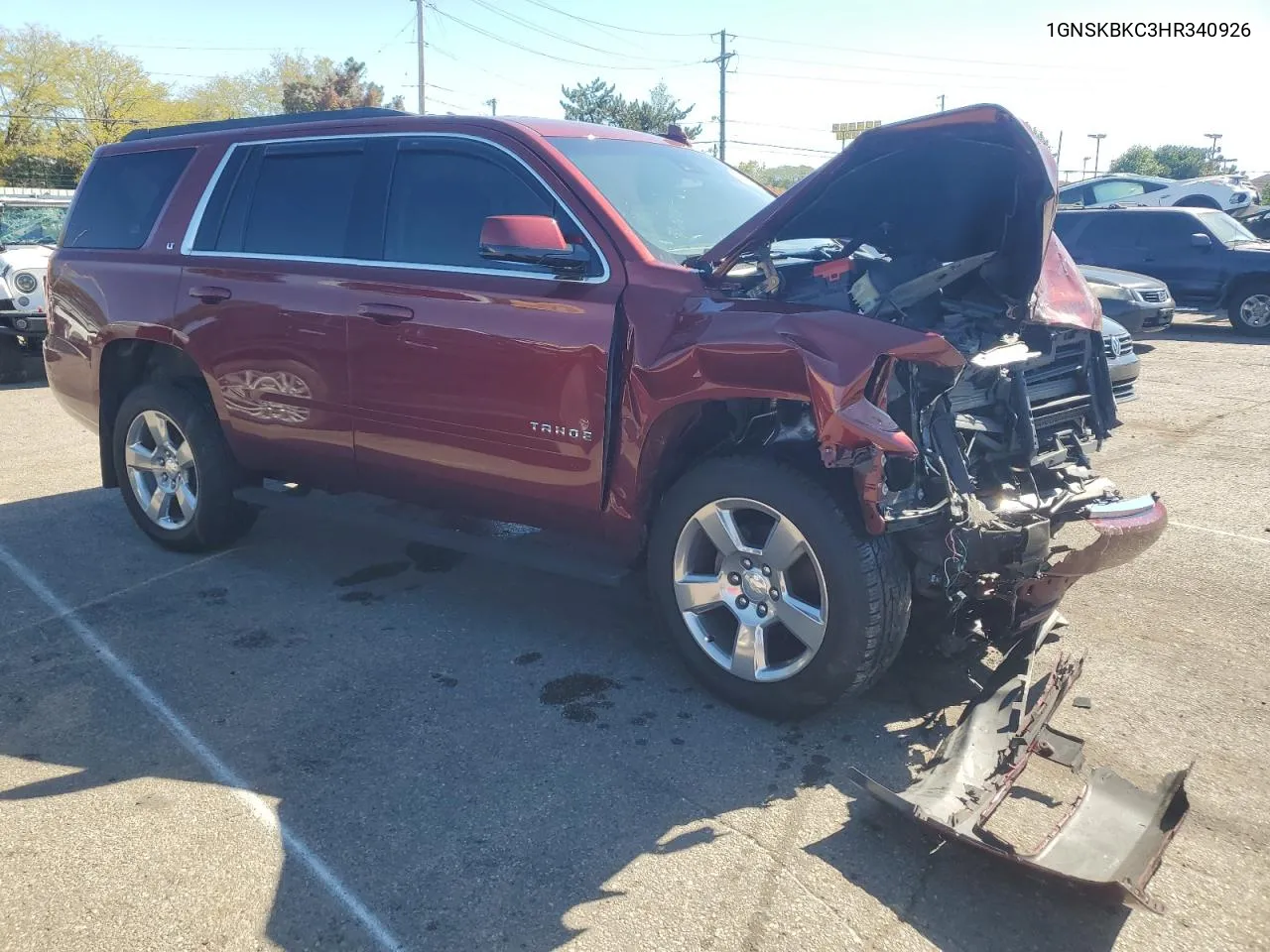 2017 Chevrolet Tahoe K1500 Lt VIN: 1GNSKBKC3HR340926 Lot: 74564234