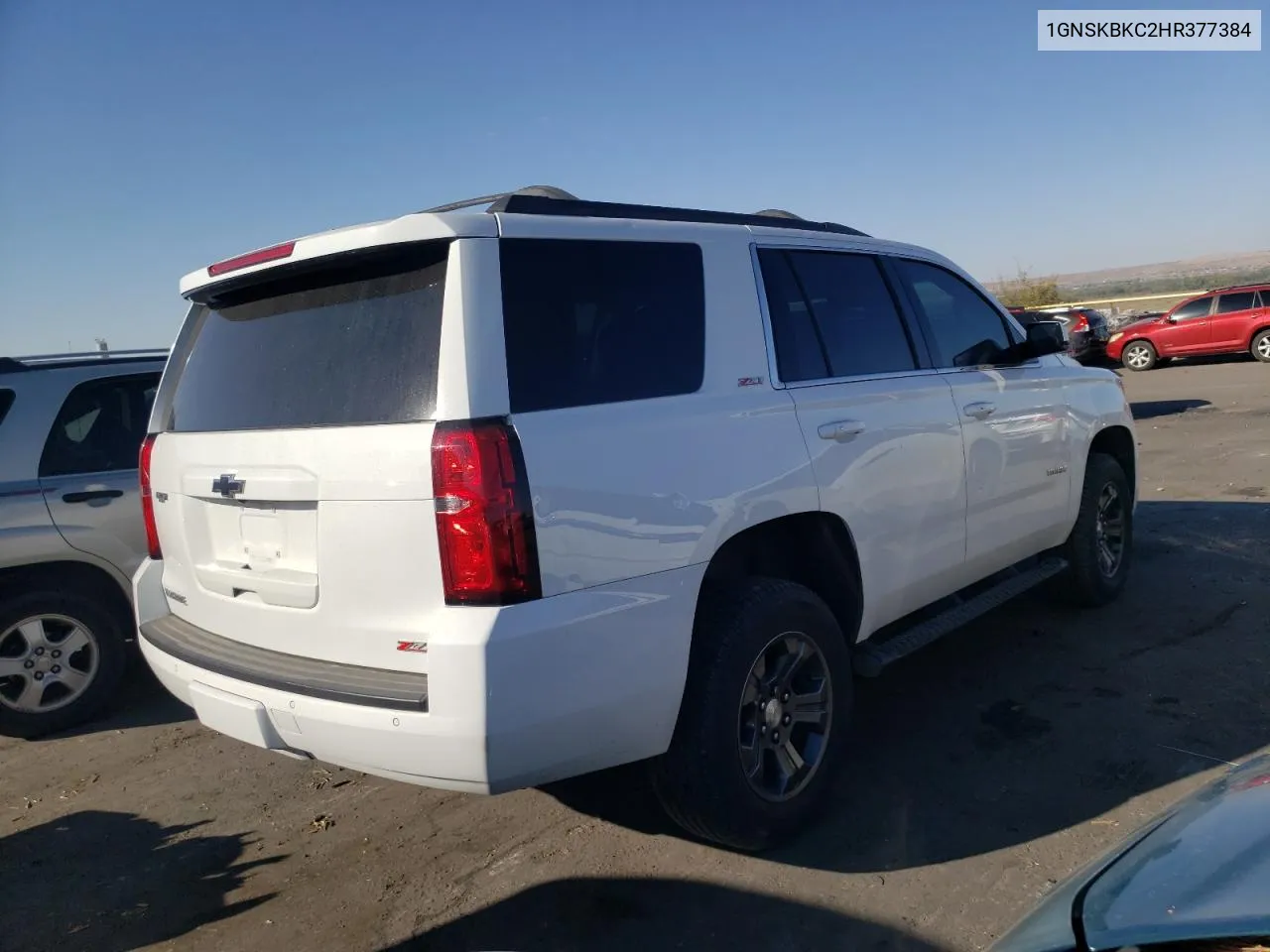 2017 Chevrolet Tahoe K1500 Lt VIN: 1GNSKBKC2HR377384 Lot: 75193844