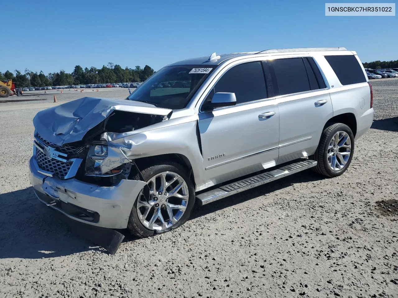 2017 Chevrolet Tahoe C1500 Lt VIN: 1GNSCBKC7HR351022 Lot: 75261594