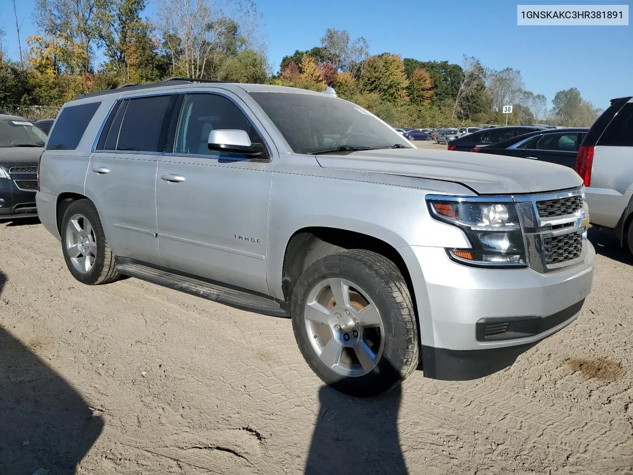 2017 Chevrolet Tahoe K1500 Ls VIN: 1GNSKAKC3HR381891 Lot: 75420884