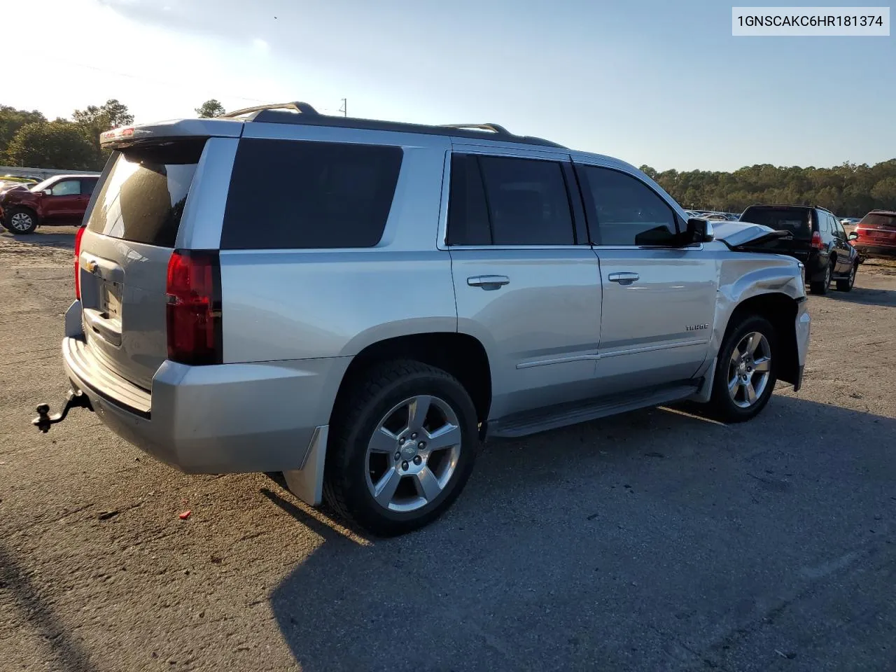 2017 Chevrolet Tahoe C1500 Ls VIN: 1GNSCAKC6HR181374 Lot: 75446804