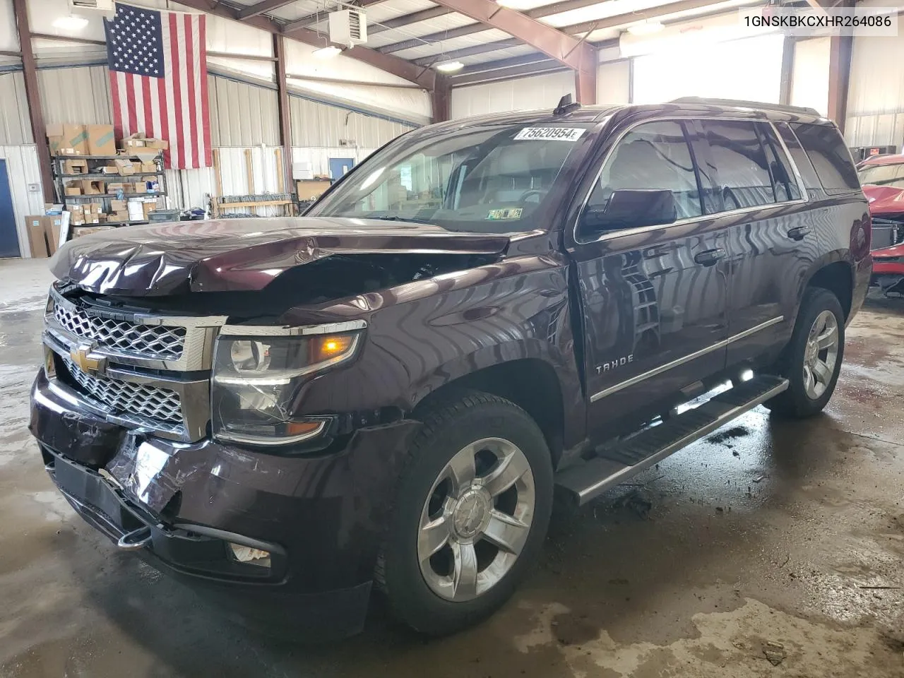 2017 Chevrolet Tahoe K1500 Lt VIN: 1GNSKBKCXHR264086 Lot: 75620954