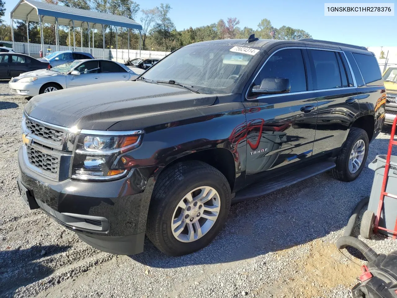 2017 Chevrolet Tahoe K1500 Lt VIN: 1GNSKBKC1HR278376 Lot: 75624314