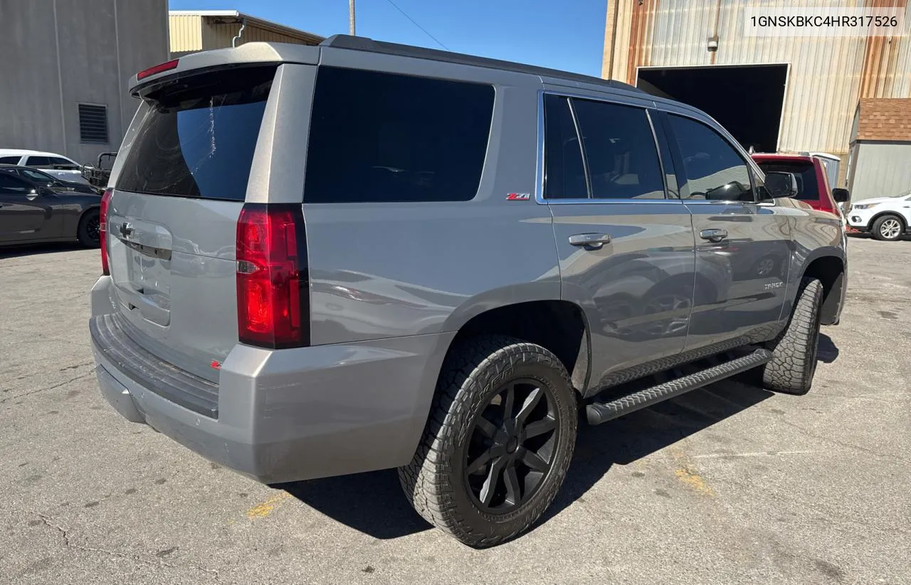 2017 Chevrolet Tahoe K1500 Lt VIN: 1GNSKBKC4HR317526 Lot: 79079204