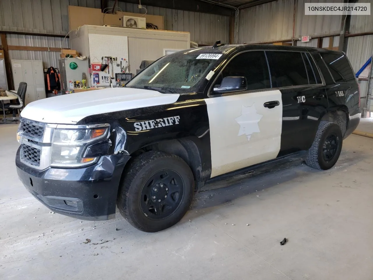 2018 Chevrolet Tahoe Police VIN: 1GNSKDEC4JR214720 Lot: 59126994