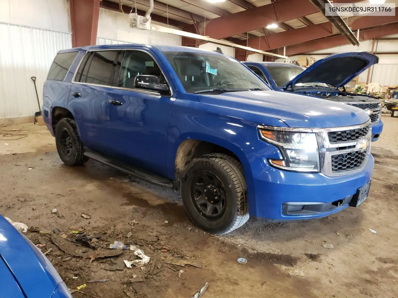 2018 Chevrolet Tahoe Police VIN: 1GNSKDEC9JR311766 Lot: 76998814