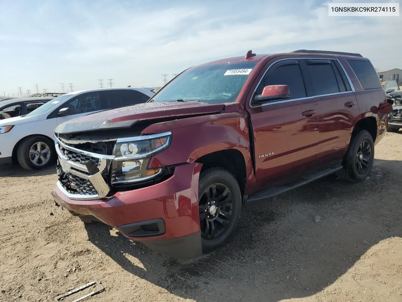 2019 Chevrolet Tahoe K1500 Lt VIN: 1GNSKBKC9KR274115 Lot: 71955494