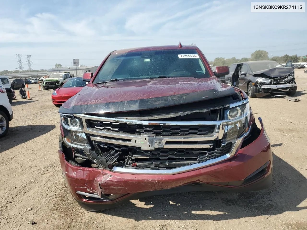 2019 Chevrolet Tahoe K1500 Lt VIN: 1GNSKBKC9KR274115 Lot: 71955494