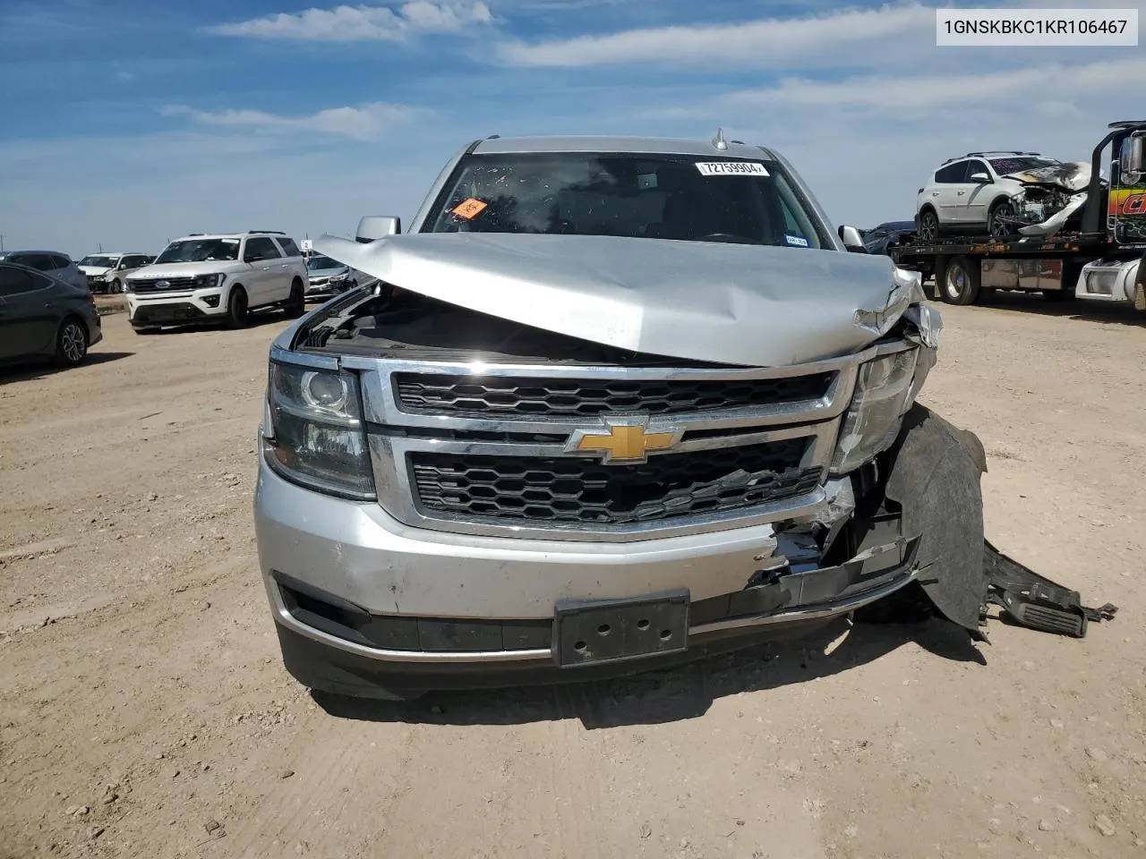 2019 Chevrolet Tahoe K1500 Lt VIN: 1GNSKBKC1KR106467 Lot: 72759904