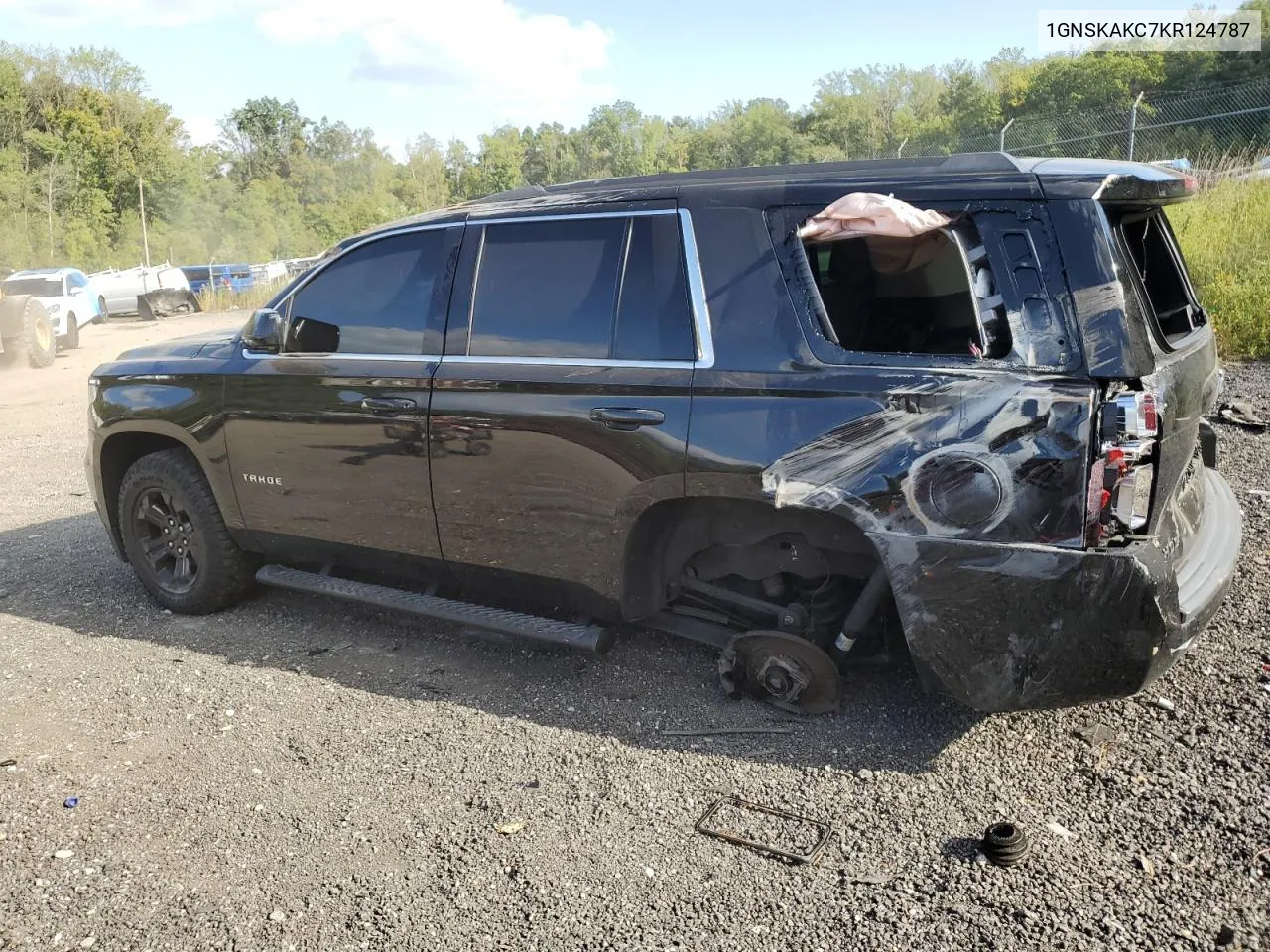 2019 Chevrolet Tahoe K1500 Ls VIN: 1GNSKAKC7KR124787 Lot: 73983724