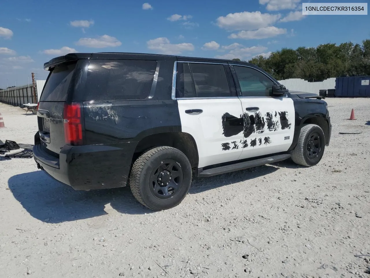 2019 Chevrolet Tahoe Police VIN: 1GNLCDEC7KR316354 Lot: 73992274