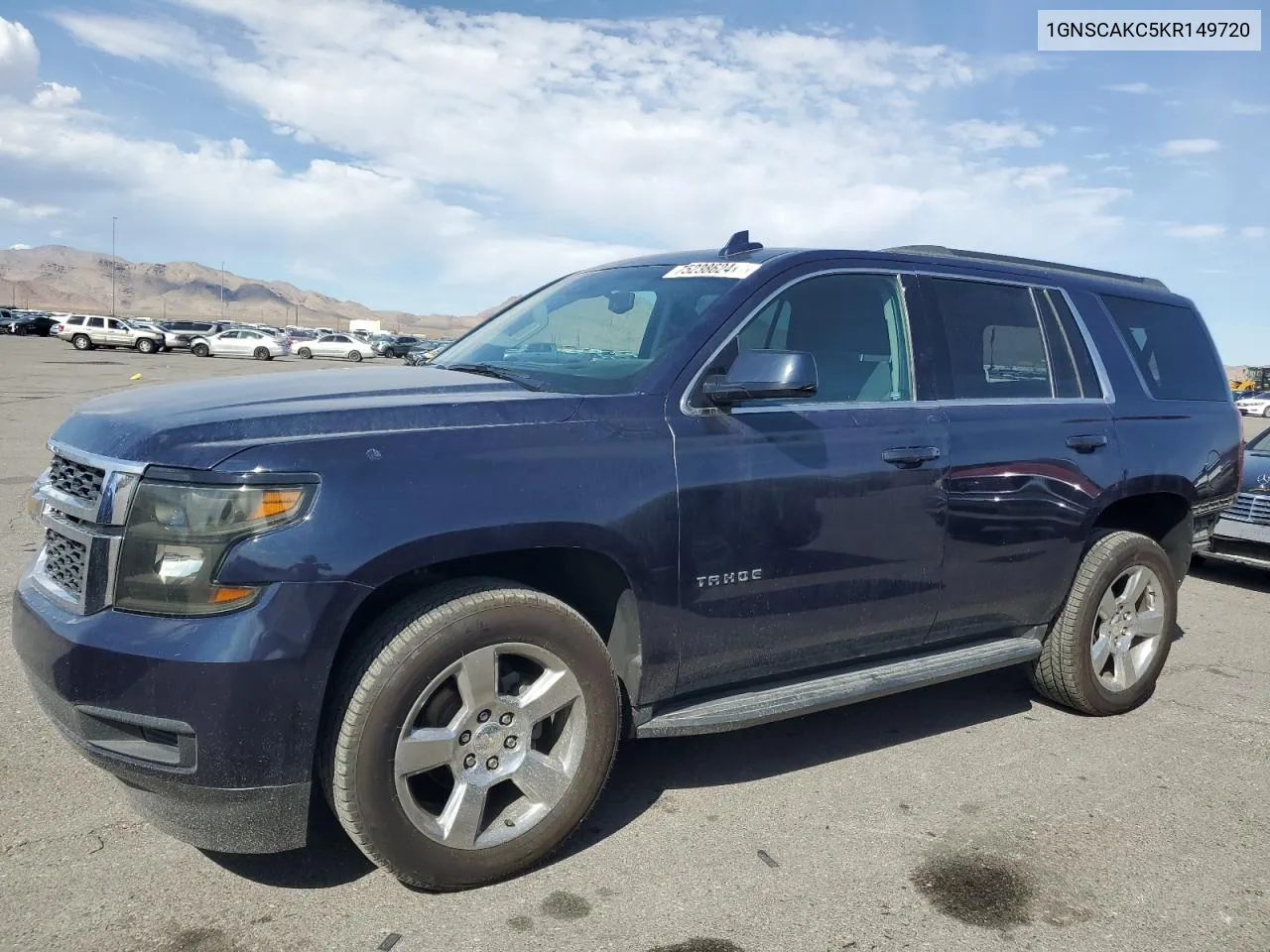 2019 Chevrolet Tahoe C1500 Ls VIN: 1GNSCAKC5KR149720 Lot: 75238624