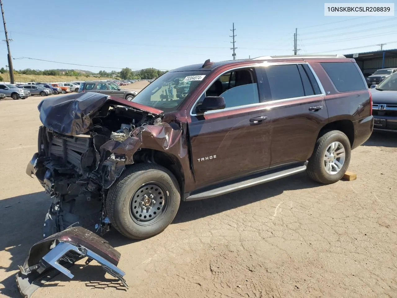 2020 Chevrolet Tahoe K1500 Lt VIN: 1GNSKBKC5LR208839 Lot: 73384074