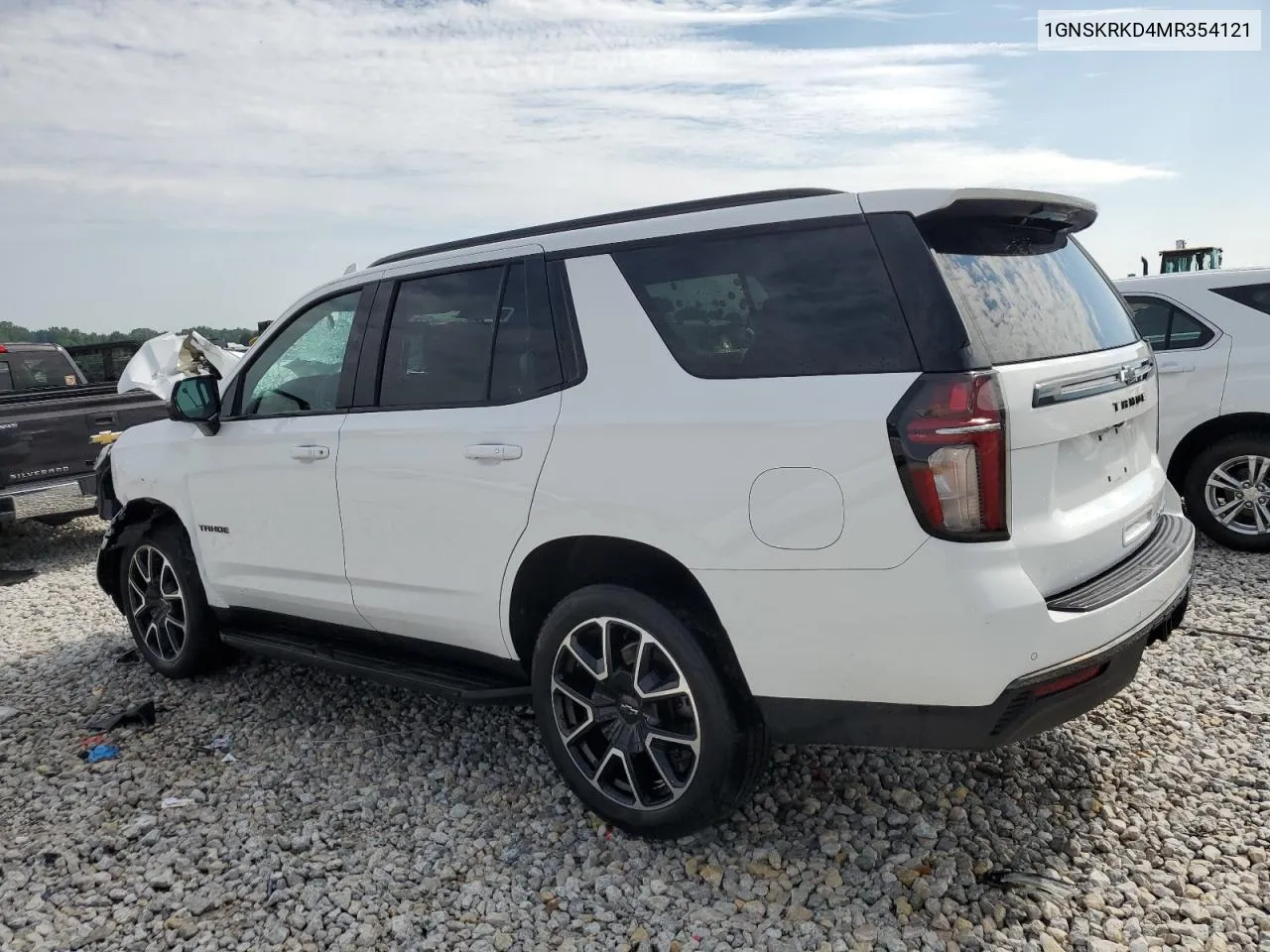 2021 Chevrolet Tahoe K1500 Rst VIN: 1GNSKRKD4MR354121 Lot: 61668704