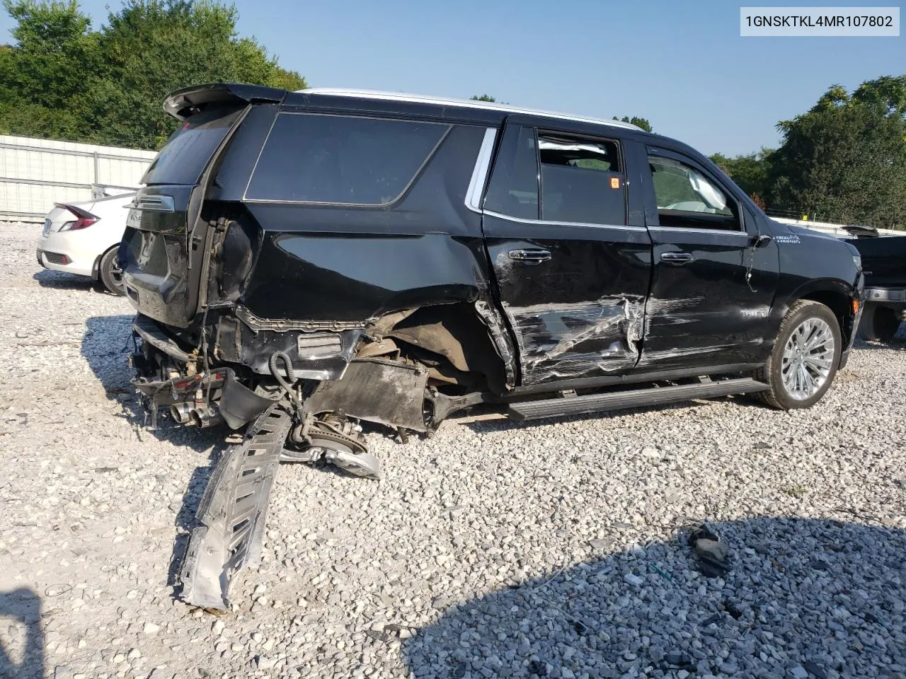 2021 Chevrolet Tahoe K1500 High Country VIN: 1GNSKTKL4MR107802 Lot: 65814654