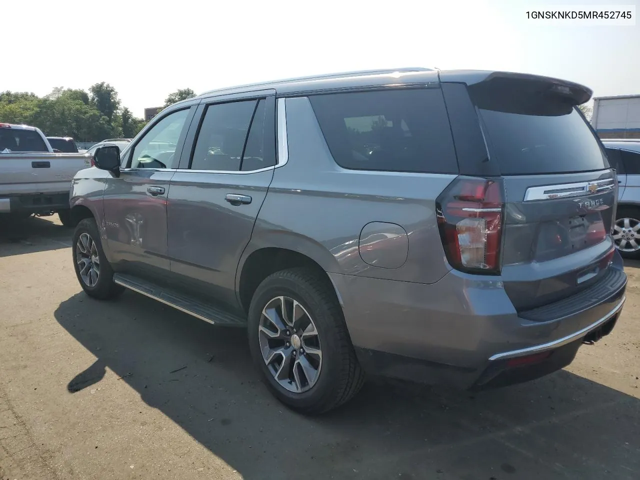 2021 Chevrolet Tahoe K1500 Lt VIN: 1GNSKNKD5MR452745 Lot: 70634594