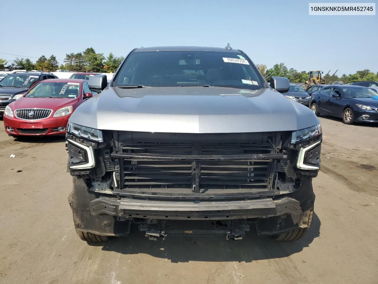 2021 Chevrolet Tahoe K1500 Lt VIN: 1GNSKNKD5MR452745 Lot: 70634594