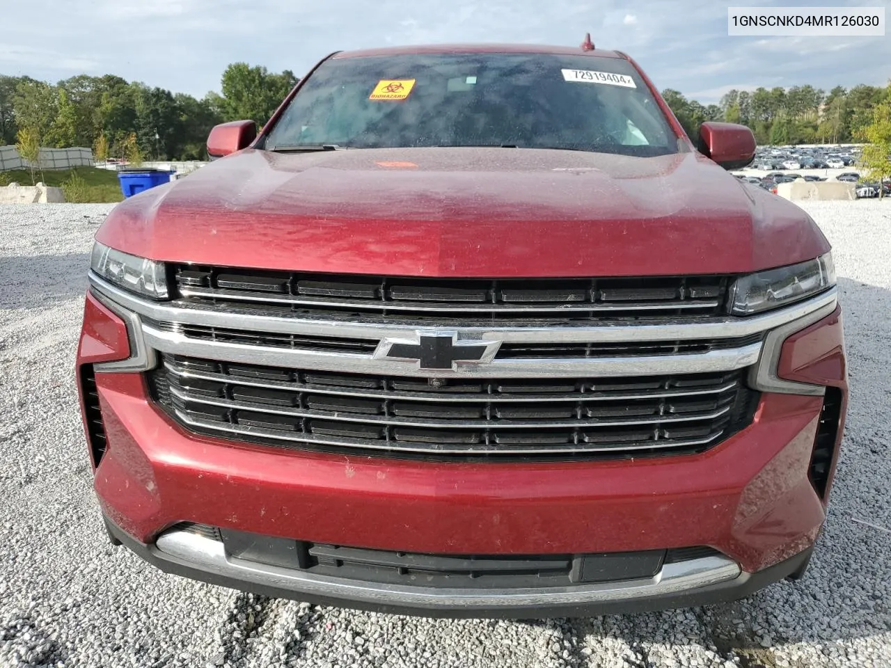 2021 Chevrolet Tahoe C1500 Lt VIN: 1GNSCNKD4MR126030 Lot: 72919404