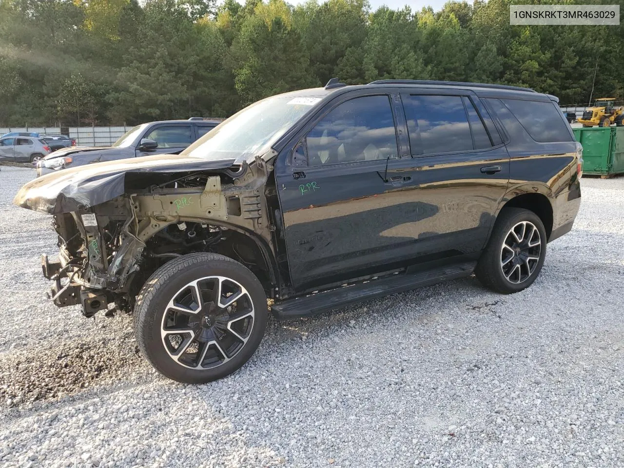 2021 Chevrolet Tahoe K1500 Rst VIN: 1GNSKRKT3MR463029 Lot: 73021574