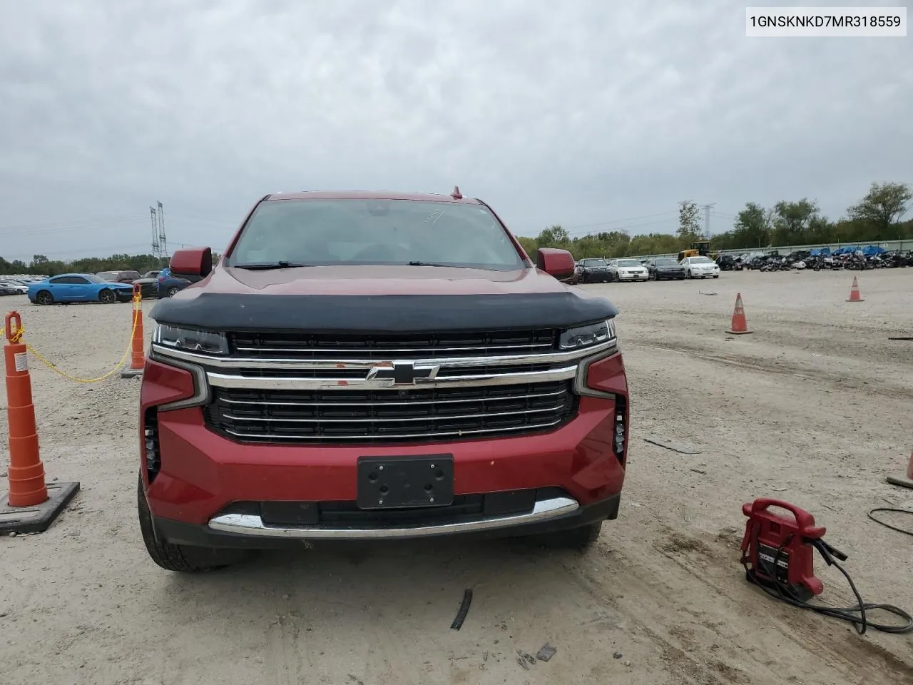 2021 Chevrolet Tahoe K1500 Lt VIN: 1GNSKNKD7MR318559 Lot: 73346394