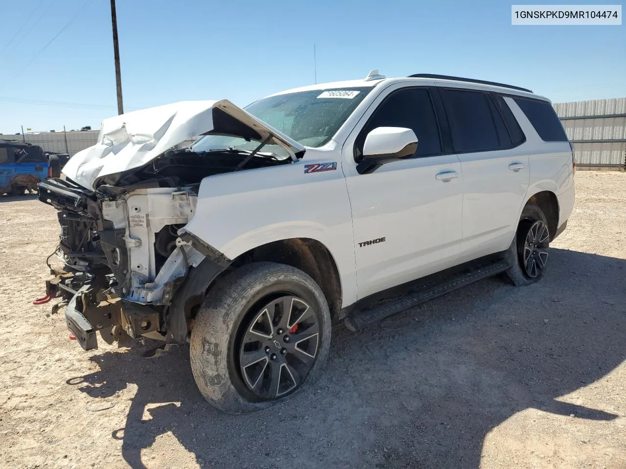 2021 Chevrolet Tahoe K1500 Z71 VIN: 1GNSKPKD9MR104474 Lot: 73605064