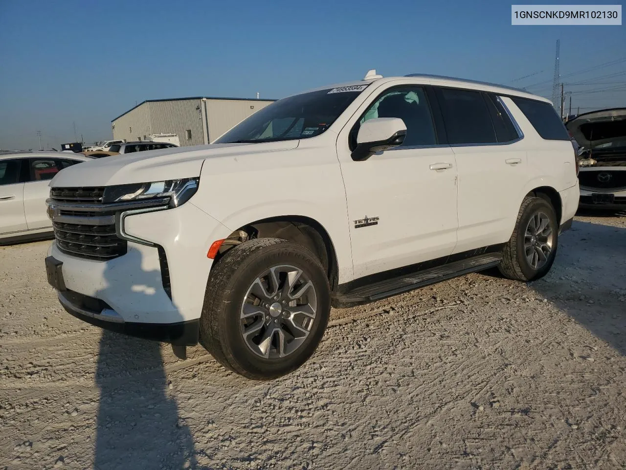 2021 Chevrolet Tahoe C1500 Lt VIN: 1GNSCNKD9MR102130 Lot: 74953594