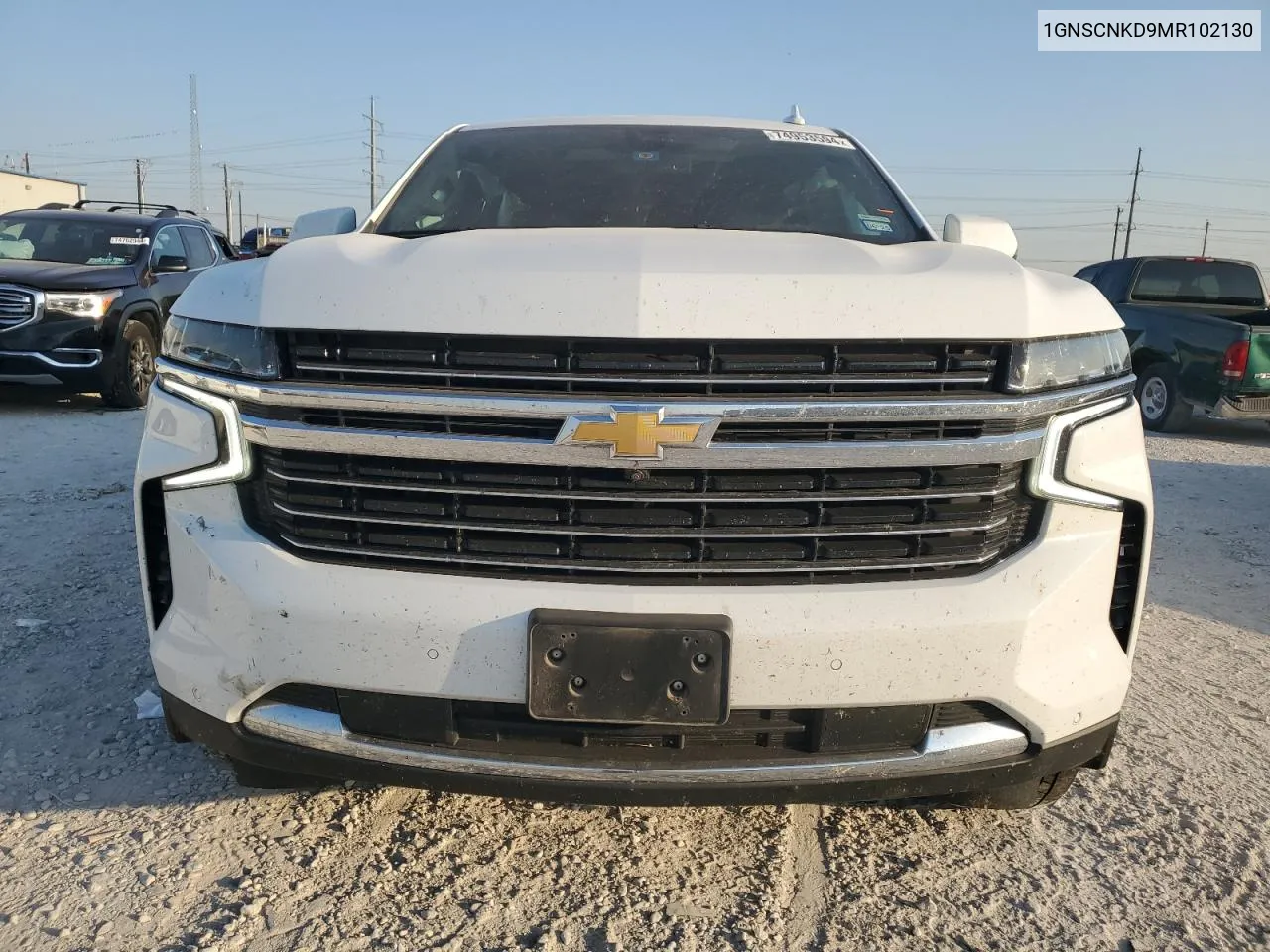 2021 Chevrolet Tahoe C1500 Lt VIN: 1GNSCNKD9MR102130 Lot: 74953594