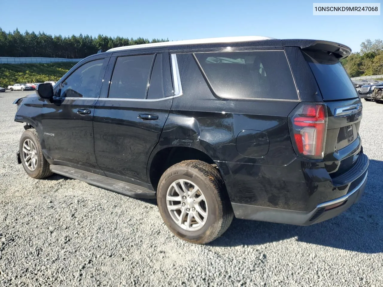 2021 Chevrolet Tahoe C1500 Lt VIN: 1GNSCNKD9MR247068 Lot: 75468424