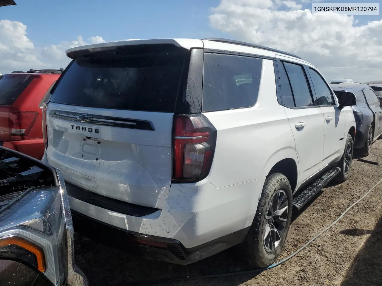 2021 Chevrolet Tahoe K1500 Z71 VIN: 1GNSKPKD8MR120794 Lot: 77072344