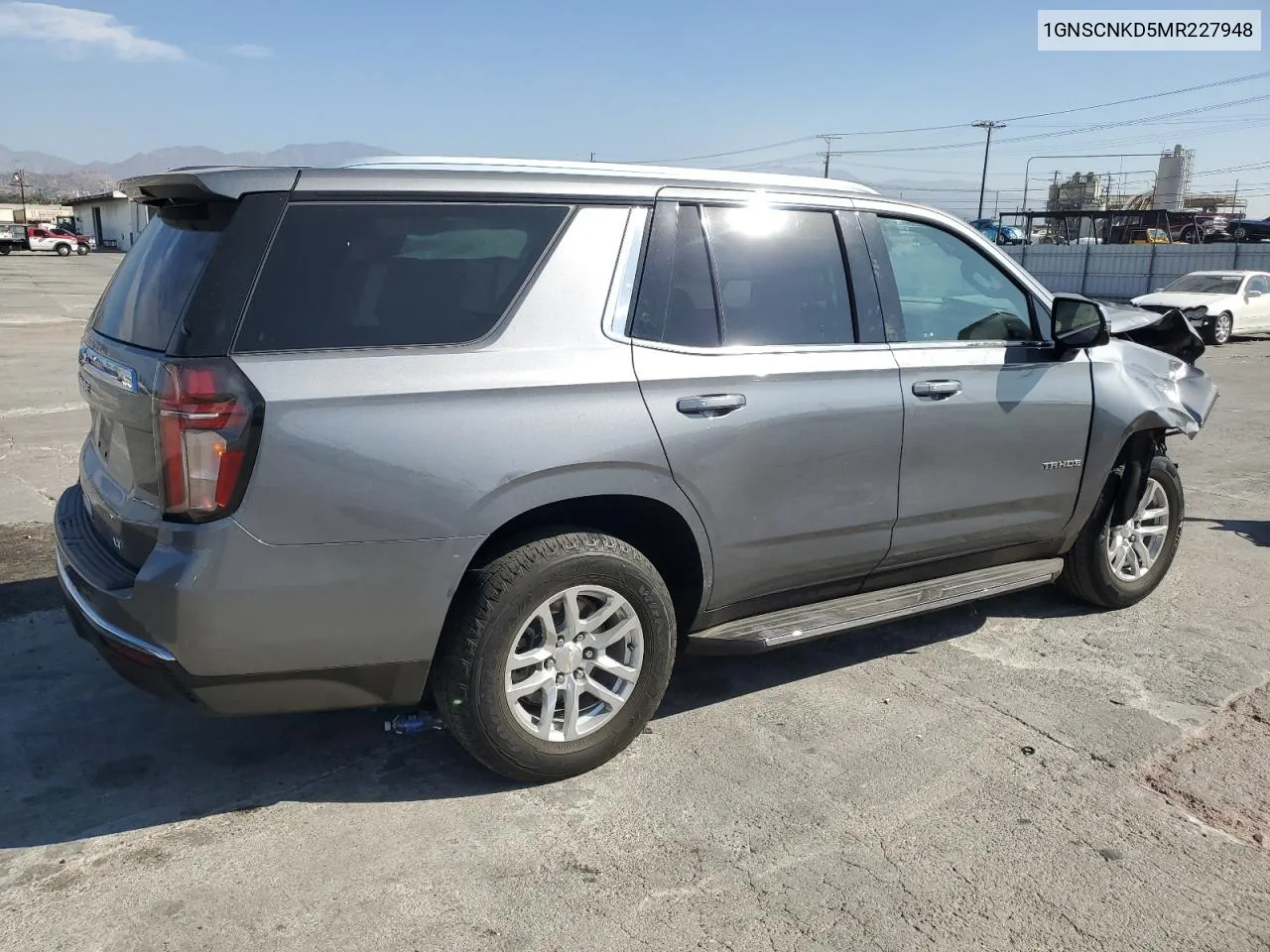 2021 Chevrolet Tahoe C1500 Lt VIN: 1GNSCNKD5MR227948 Lot: 79861964