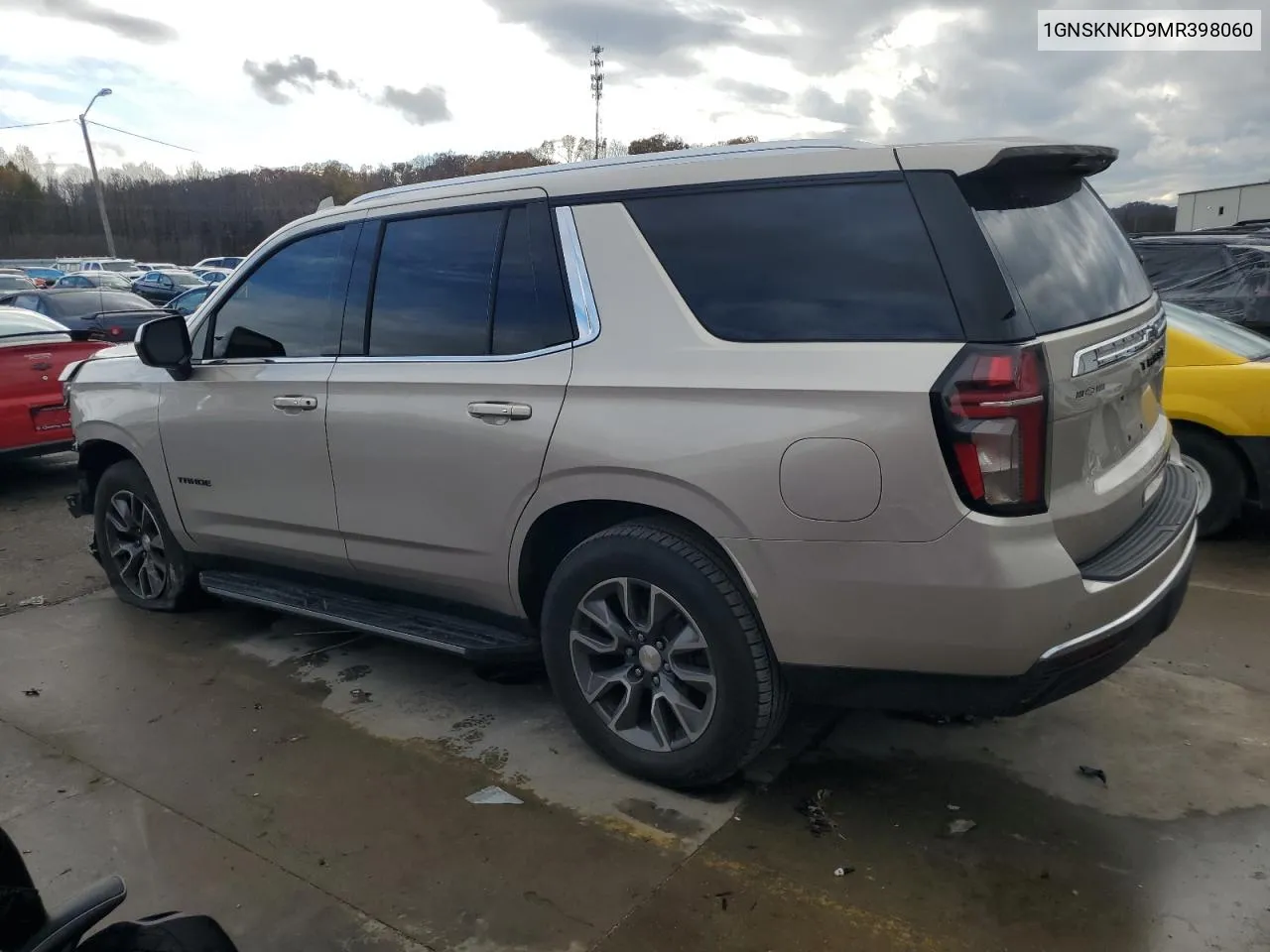 2021 Chevrolet Tahoe K1500 Lt VIN: 1GNSKNKD9MR398060 Lot: 81307474