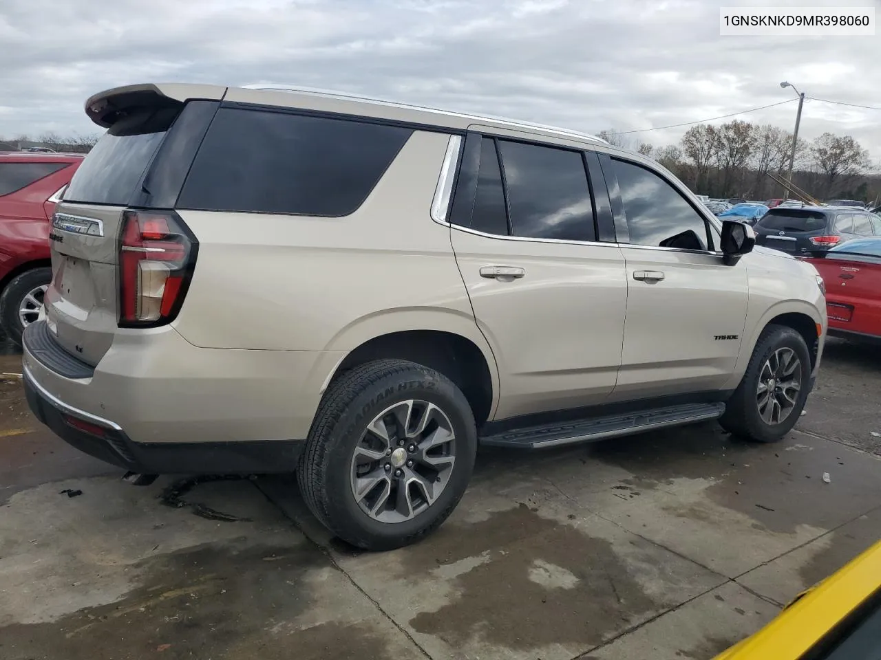 2021 Chevrolet Tahoe K1500 Lt VIN: 1GNSKNKD9MR398060 Lot: 81307474