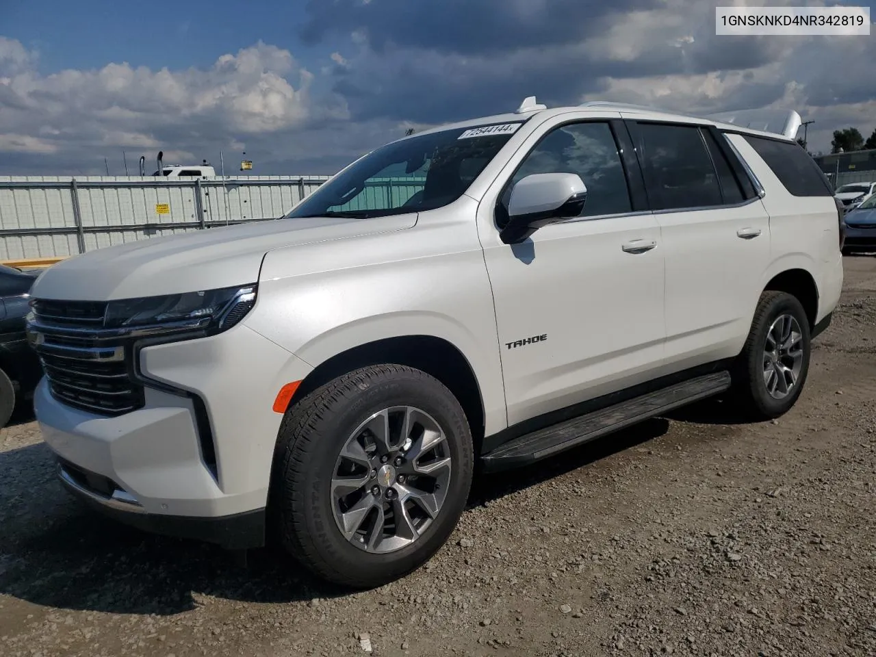 2022 Chevrolet Tahoe K1500 Lt VIN: 1GNSKNKD4NR342819 Lot: 72544144