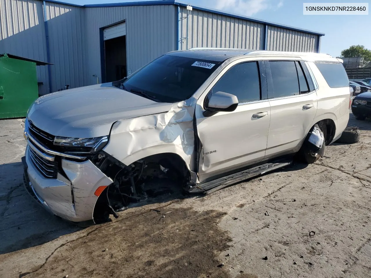 2022 Chevrolet Tahoe K1500 Lt VIN: 1GNSKNKD7NR228460 Lot: 72800654