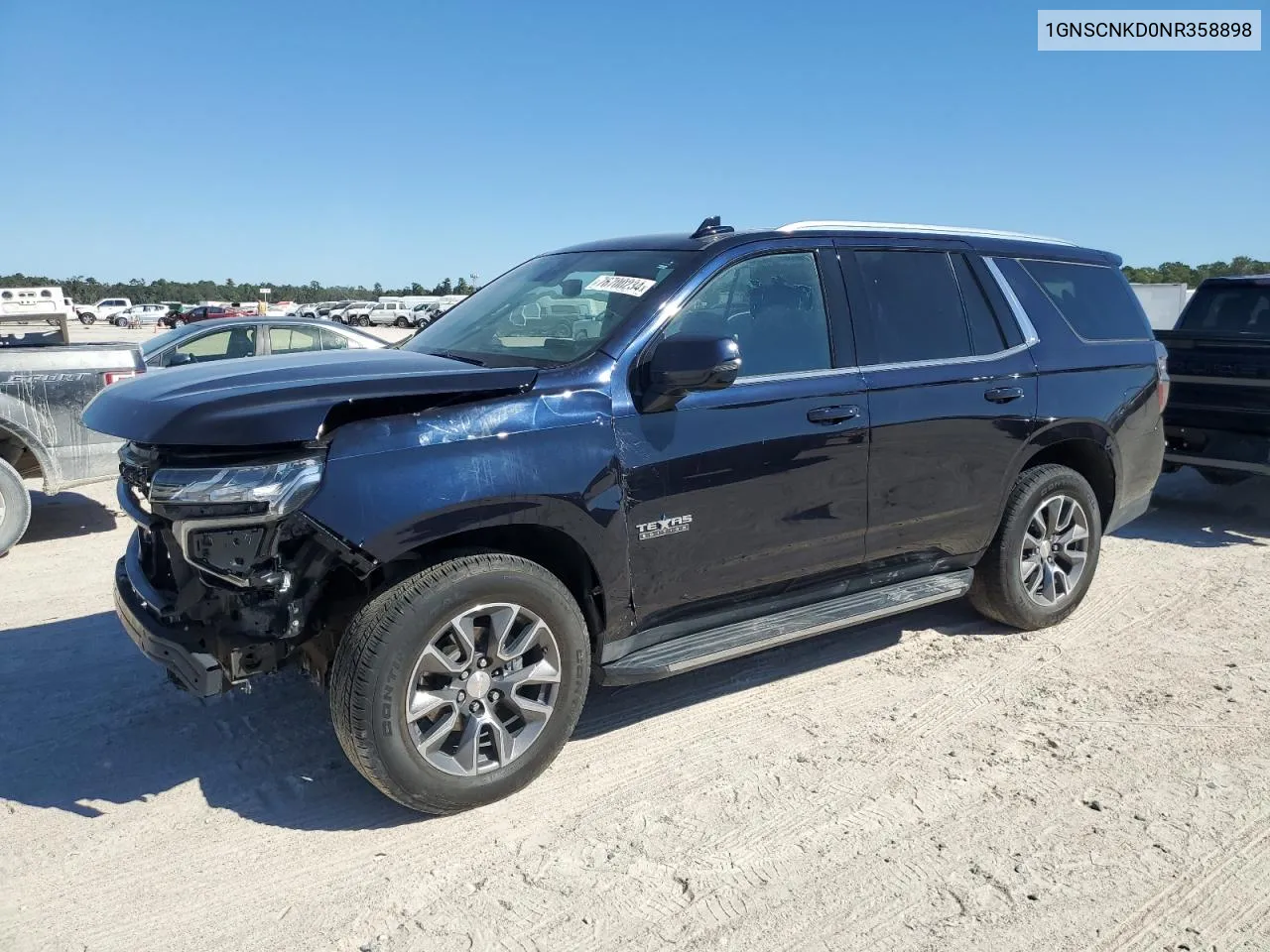 2022 Chevrolet Tahoe C1500 Lt VIN: 1GNSCNKD0NR358898 Lot: 76700234