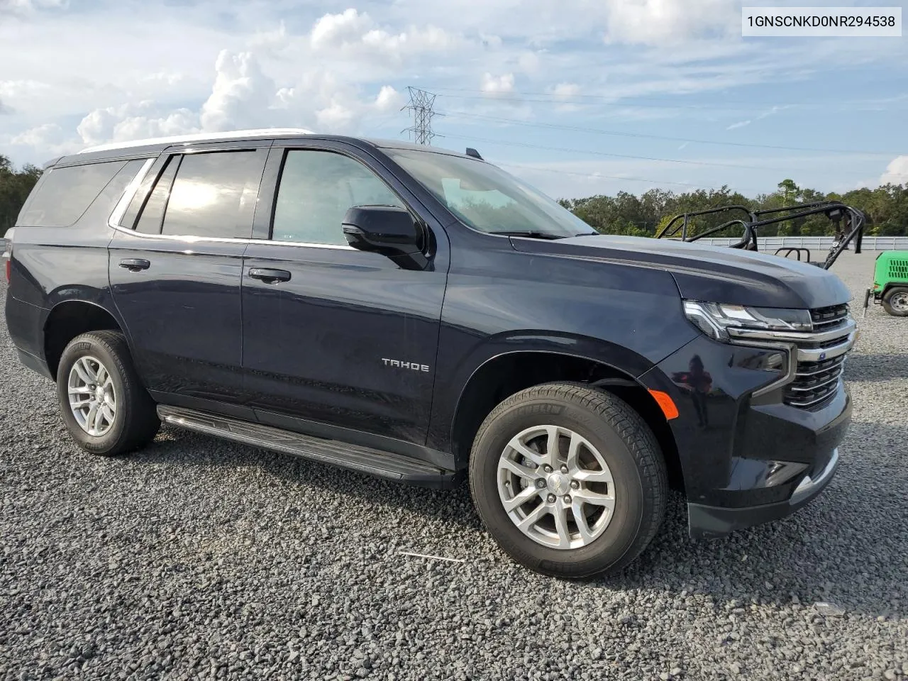 2022 Chevrolet Tahoe C1500 Lt VIN: 1GNSCNKD0NR294538 Lot: 78096164