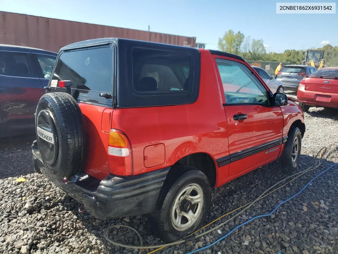 1999 Chevrolet Tracker VIN: 2CNBE1862X6931542 Lot: 72216254