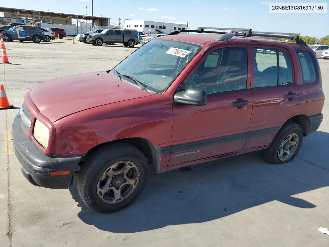 2001 Chevrolet Tracker VIN: 2CNBE13C816917150 Lot: 77093144