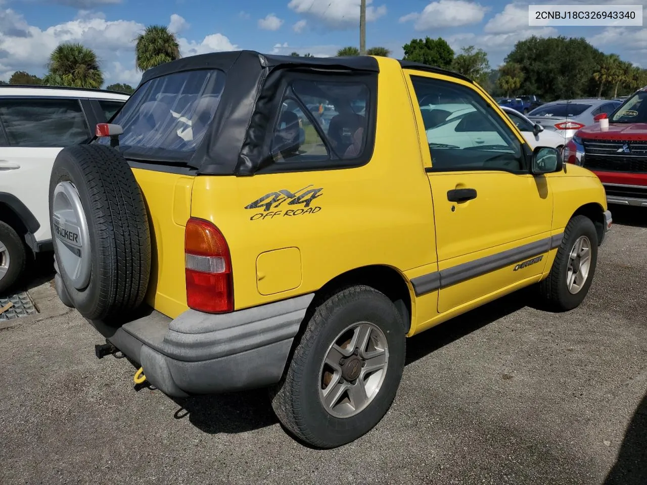 2002 Chevrolet Tracker VIN: 2CNBJ18C326943340 Lot: 74628774