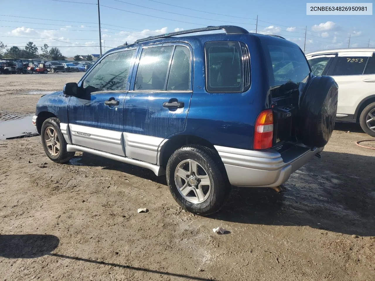 2002 Chevrolet Tracker Lt VIN: 2CNBE634826950981 Lot: 77488654