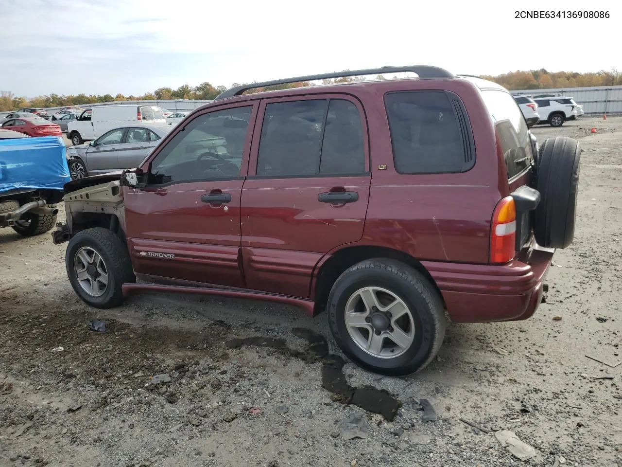 2003 Chevrolet Tracker Lt VIN: 2CNBE634136908086 Lot: 78168894