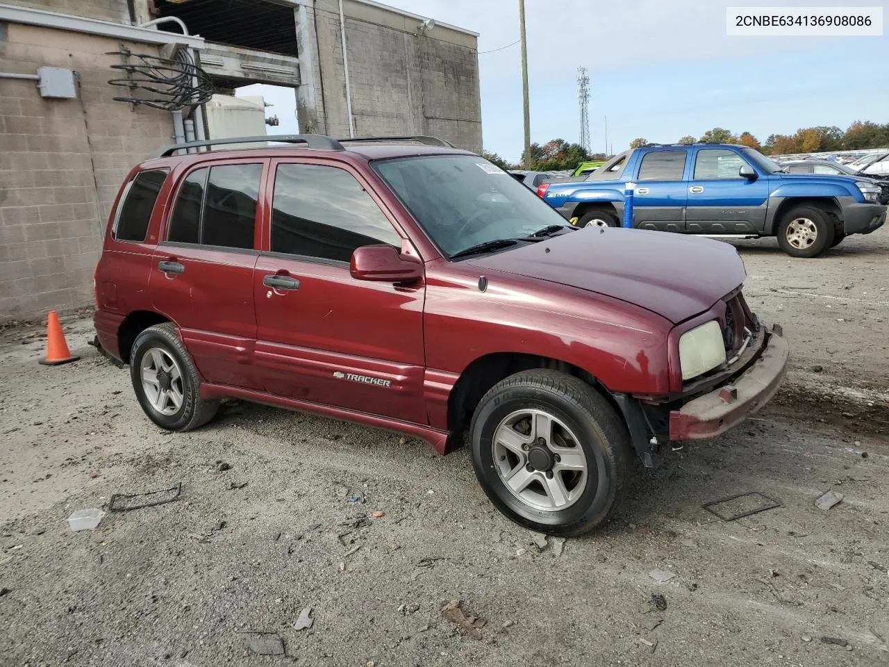 2003 Chevrolet Tracker Lt VIN: 2CNBE634136908086 Lot: 78168894