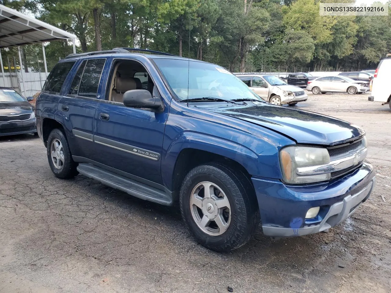 2002 Chevrolet Trailblazer VIN: 1GNDS13S822192166 Lot: 73514644