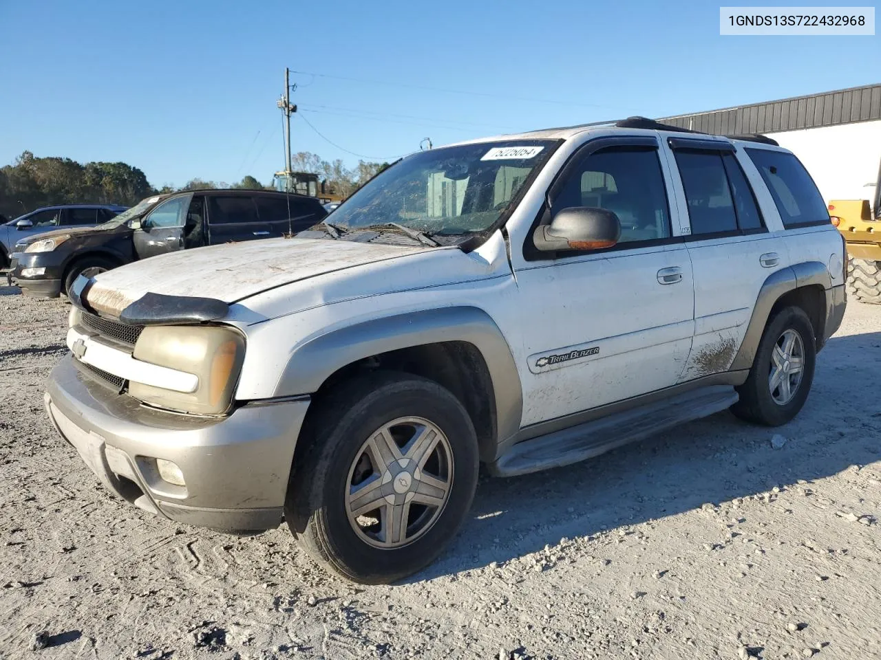 2002 Chevrolet Trailblazer VIN: 1GNDS13S722432968 Lot: 75225054